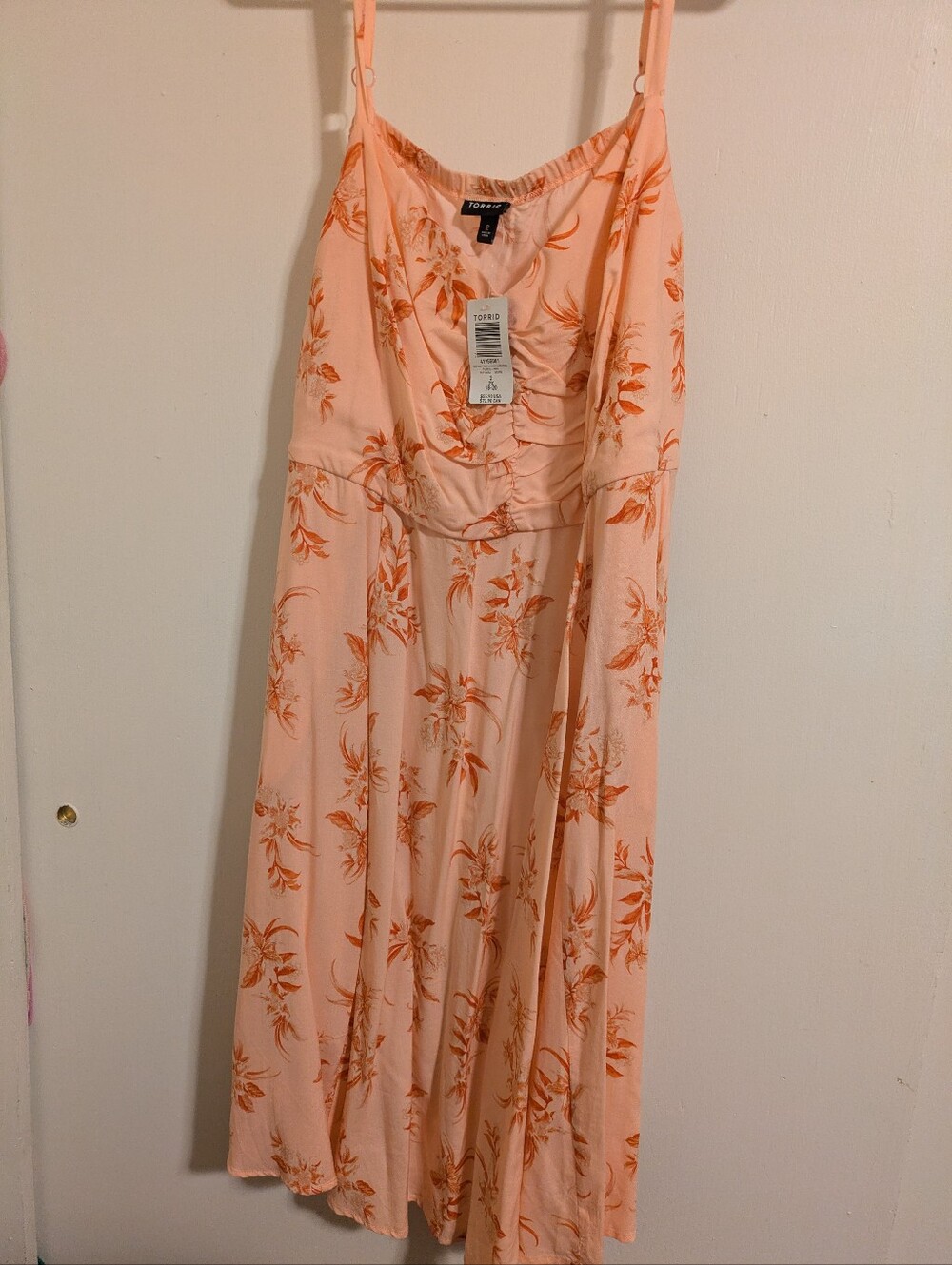 Torrid Peach Floral Slip Maxi Dress